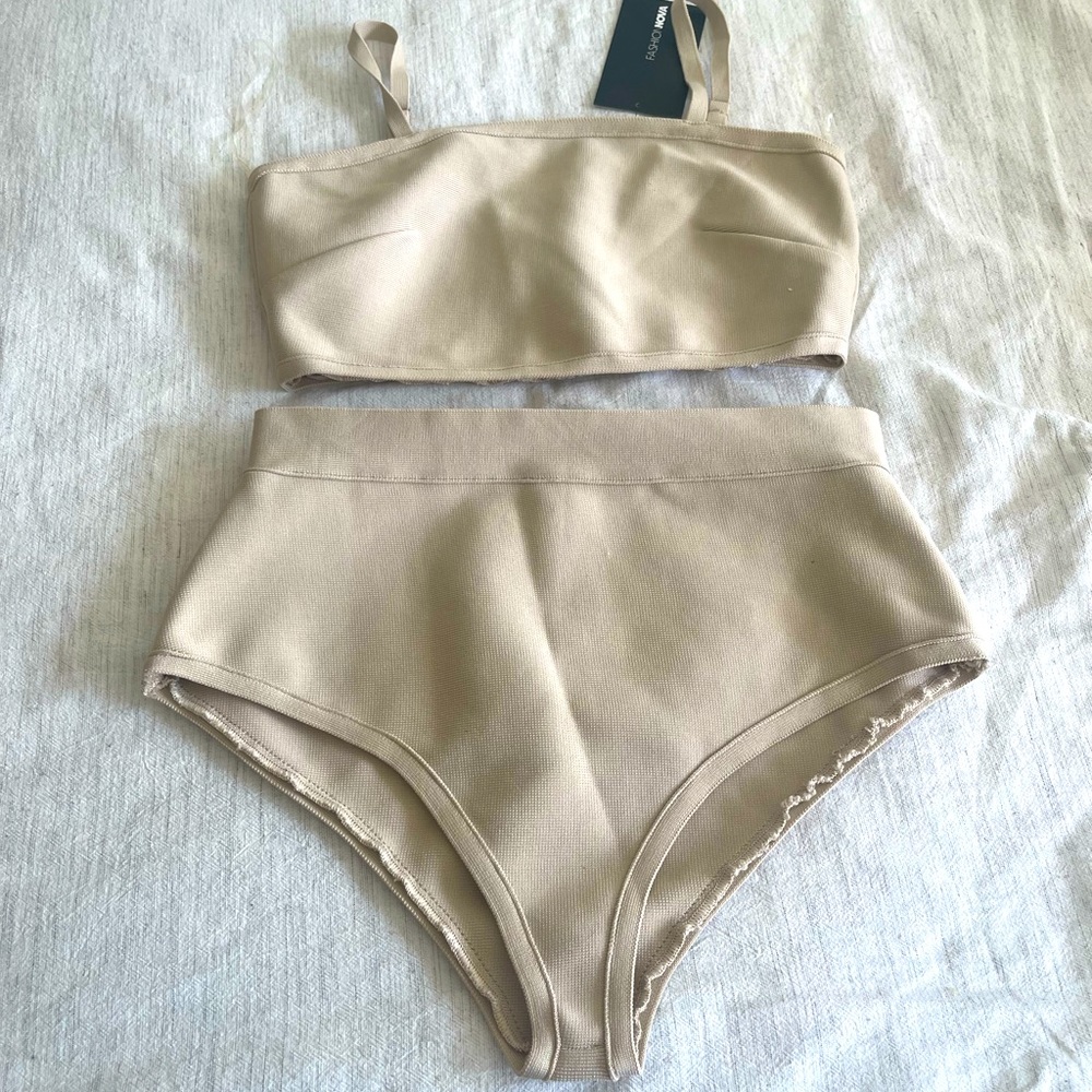 2 Piece beige Bikini set .